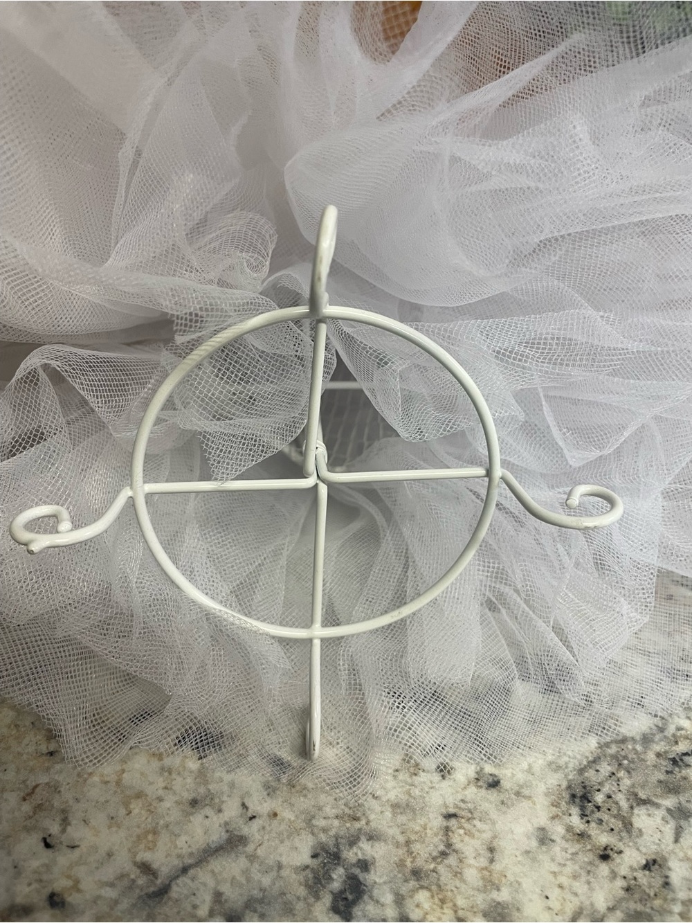 His & Hers White Wedding Gown & Veil on Wire Centerpiece Display Figure - Picture 7 of 9